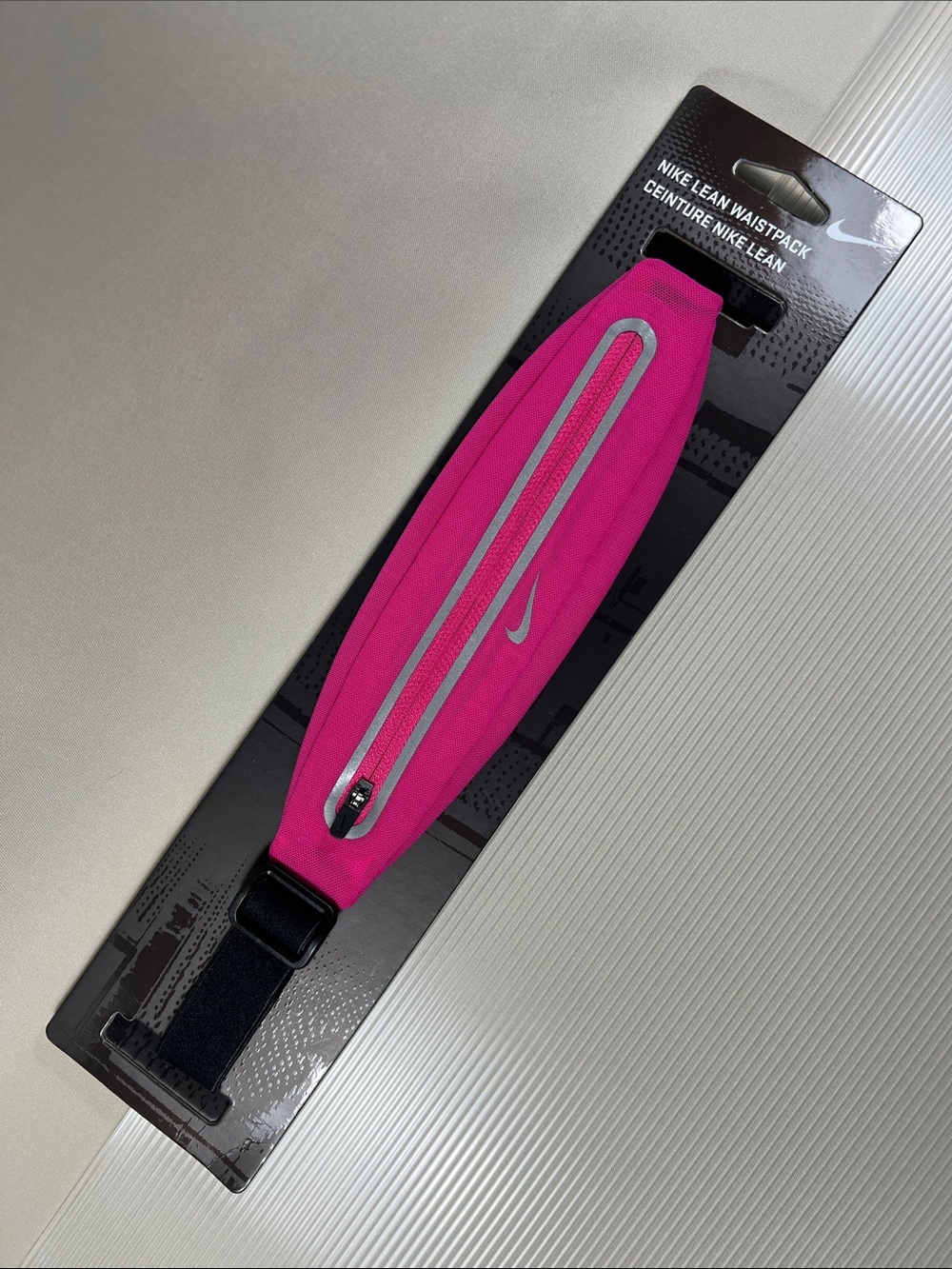NWT Nike Lean Waistpack - Bright Pink with Silver Reflective Trim